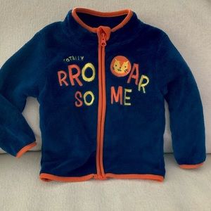 18 mos boy winter fall fleece zip up lion jacket